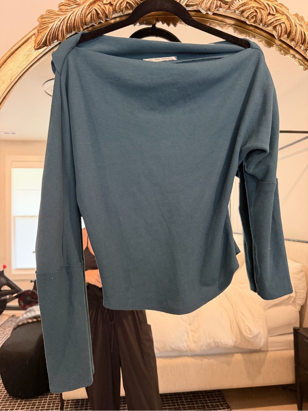 We The Free Teal Boatneck Long-Sleeve Top